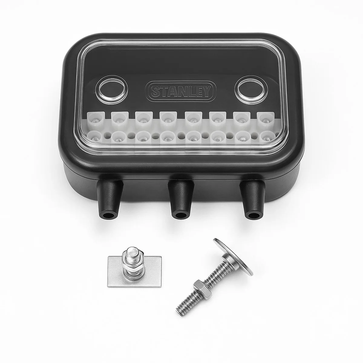 10 Way Rubber Junction Box (maypole) Bk - Image 3