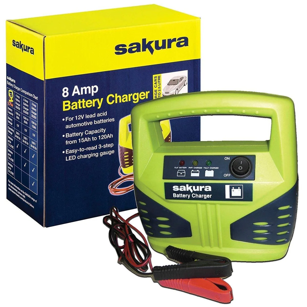 Sakura 8 Amp 12 V Car Battery Charger