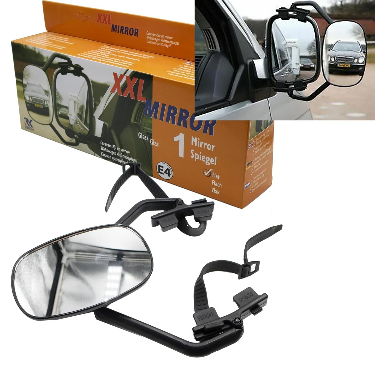 Reich XXL Large Caravan Towing Mirror, Vans, 4x4. Superb Quality x2