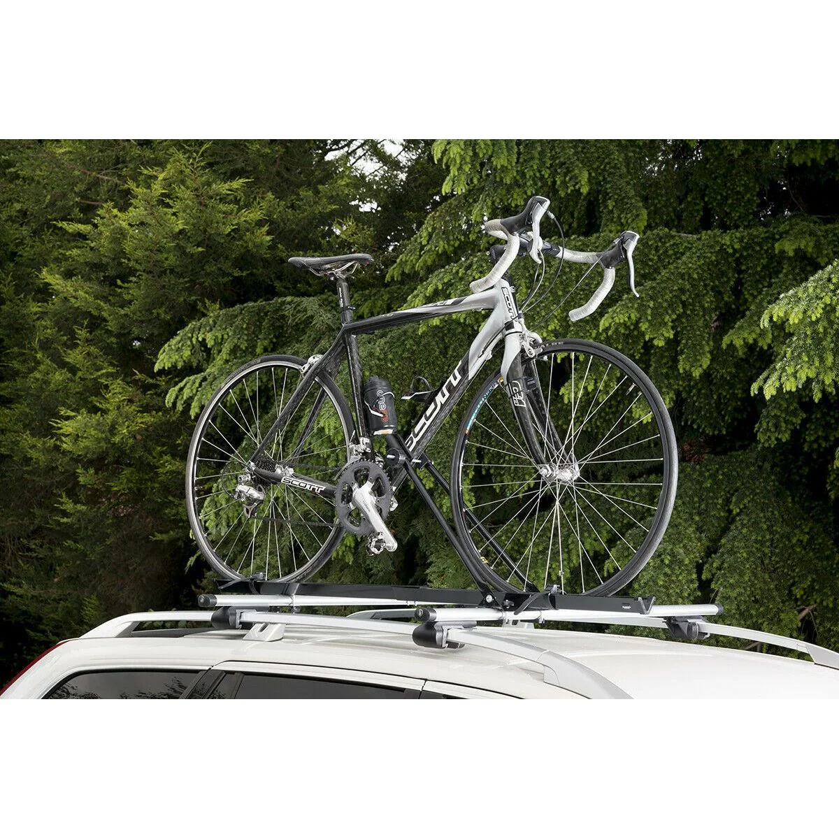 2x Car Roof Mounted Rack Bar Mounted Bike Cycle Carrier Upright Bike Carrier - Image 2