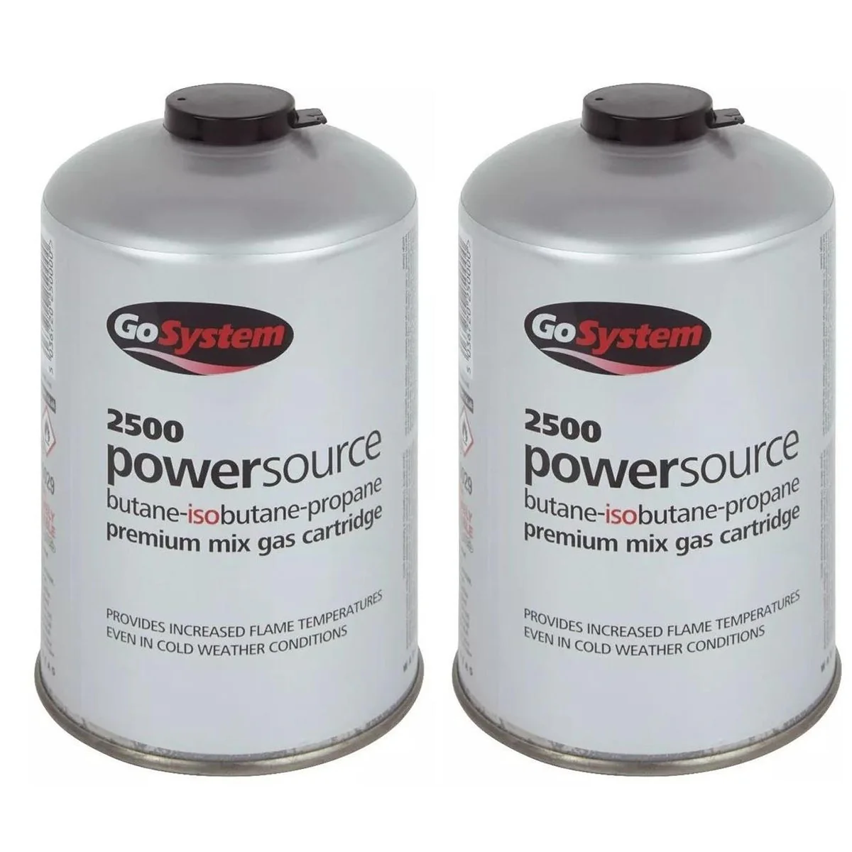 2x Go System PowerSource Butane Propane Threaded Gas Canister - 445g