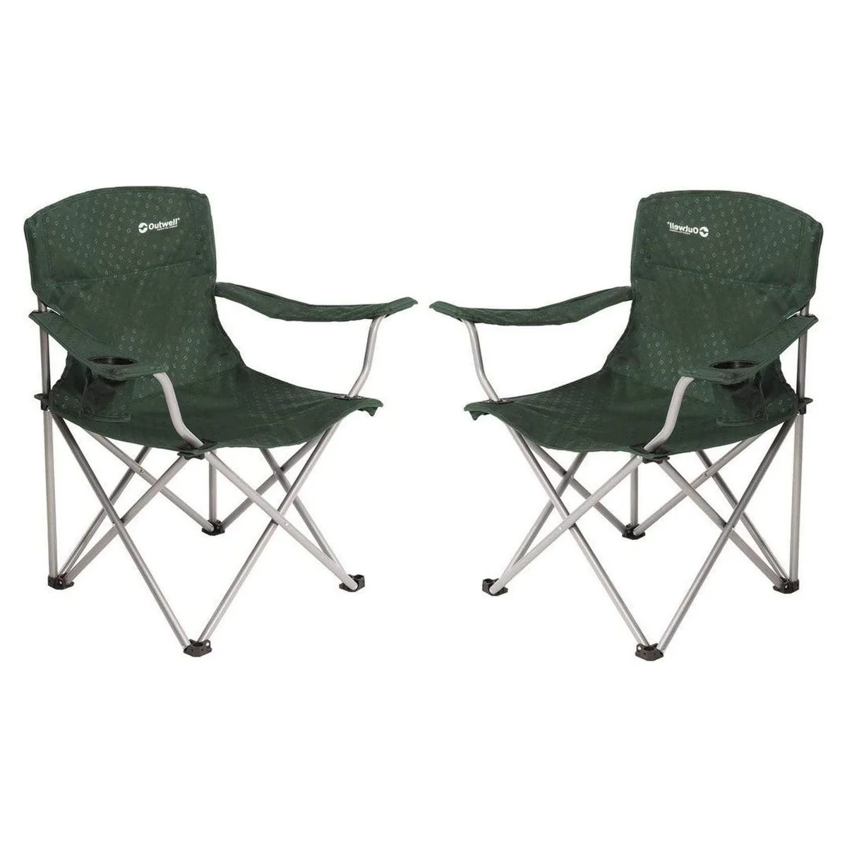 2x Outwell Catamarca Folding Chair Camping Caravan Fishing Green 2022 125kg