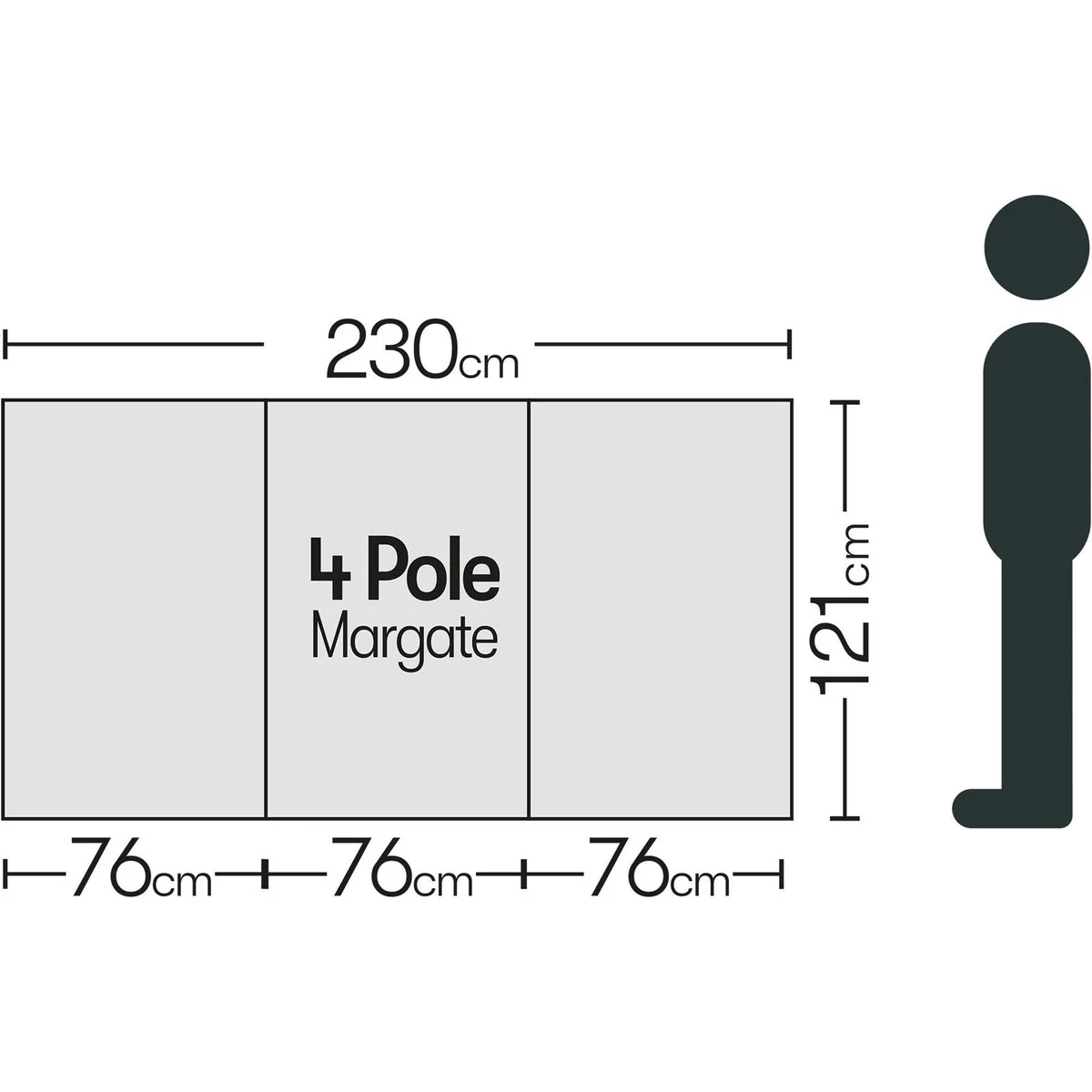 4 Pole Multicoloured Polythene Windbreak 1440 - Image 2