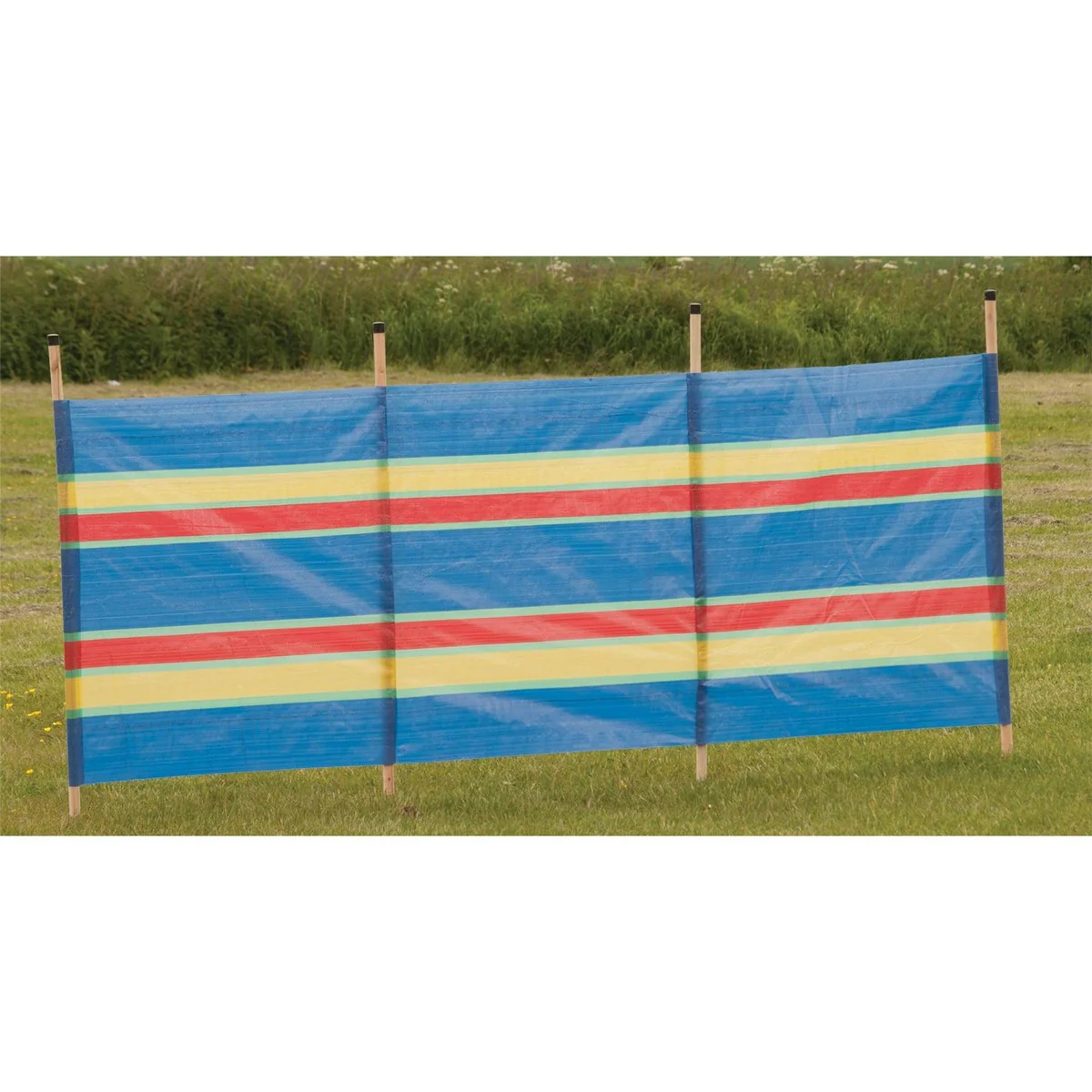 4 Pole Multicoloured Polythene Windbreak 1440 - Image 7