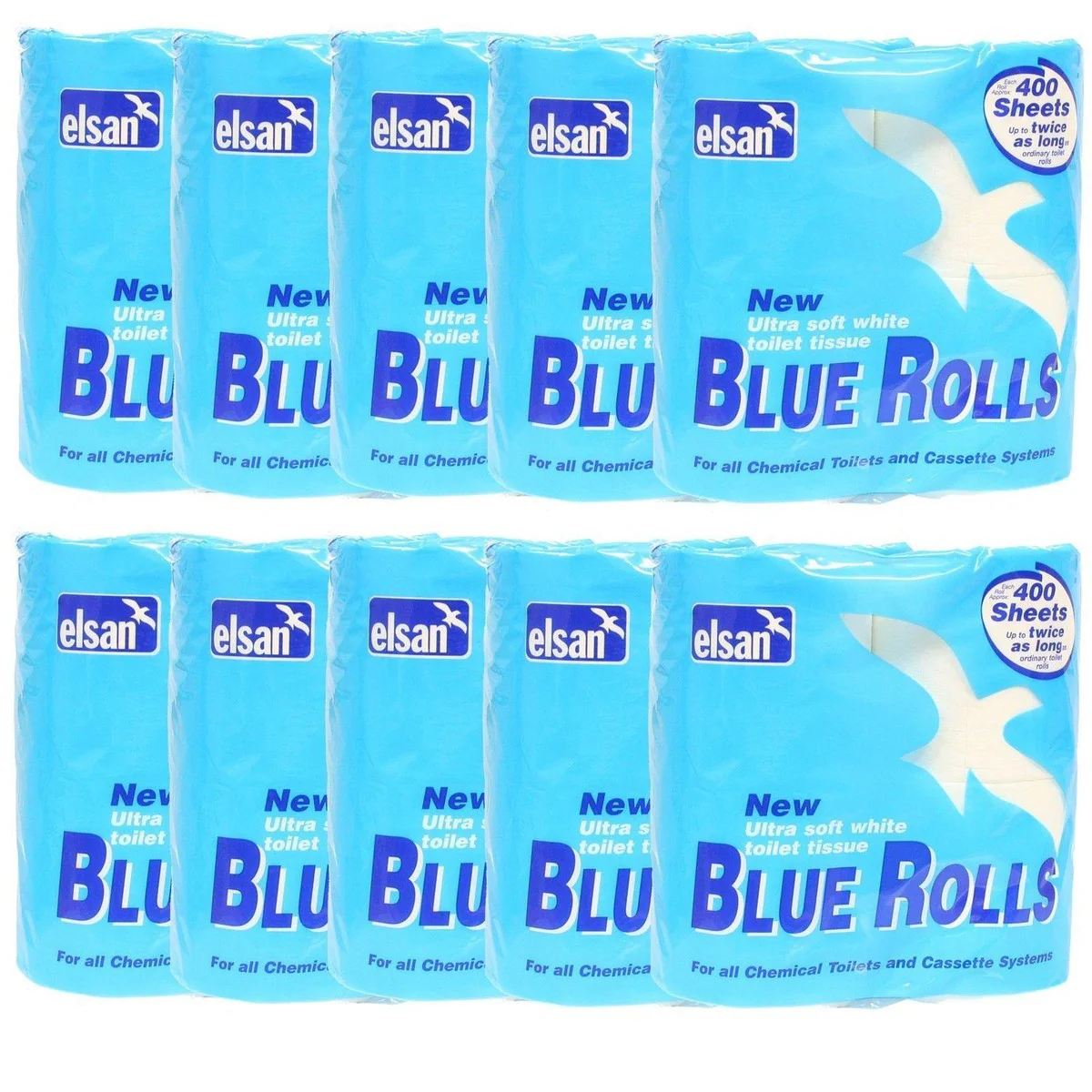 40x Elsan Blue Toilet Rolls 4 Pack
