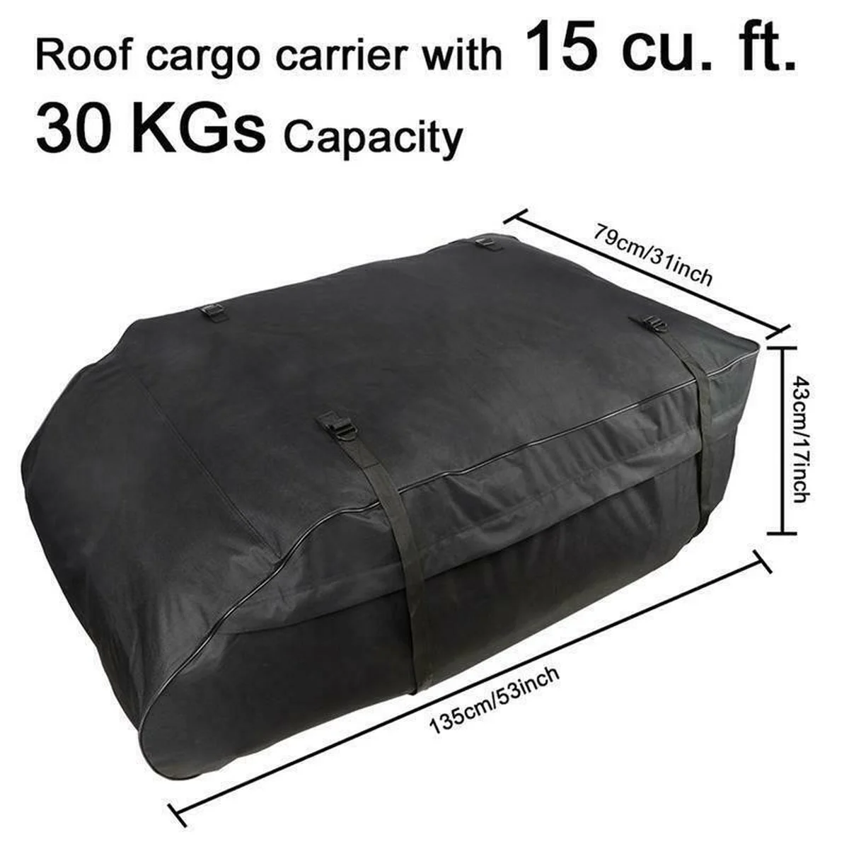 458 Litre Large Car Cargo Travel Rain Proof Roof Top Bag Storage Carrier Box - Image 11