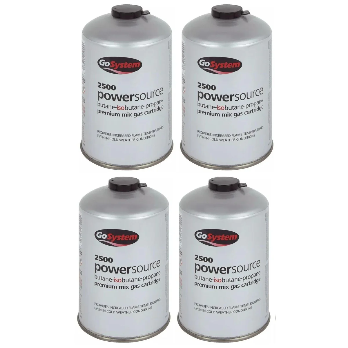 4x Go System PowerSource Butane Propane Threaded Gas Canister - 445g