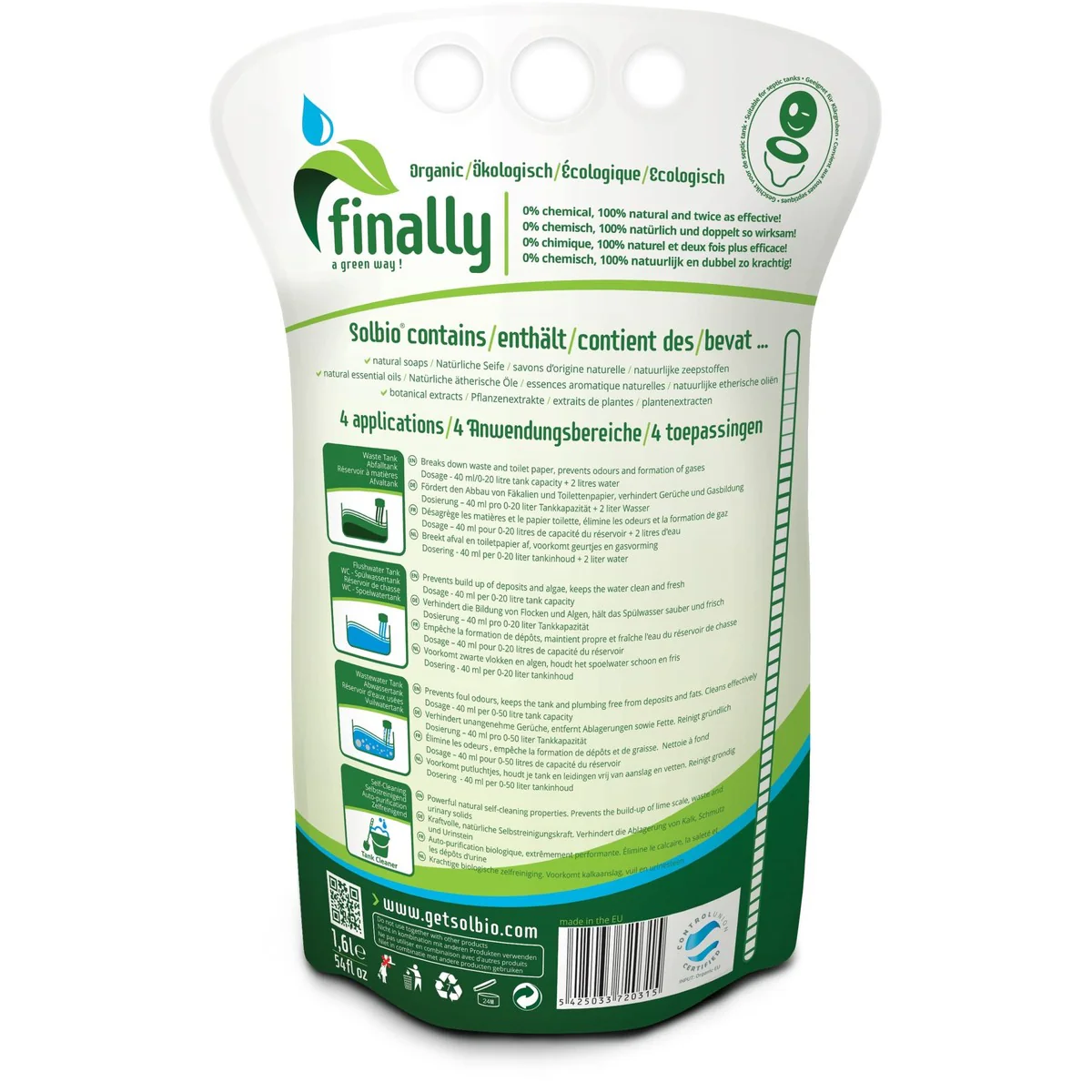 4x Solbio Organic Chemical Toilet Fluid Waste & Flush 1.6L x40 Doses - Image 3