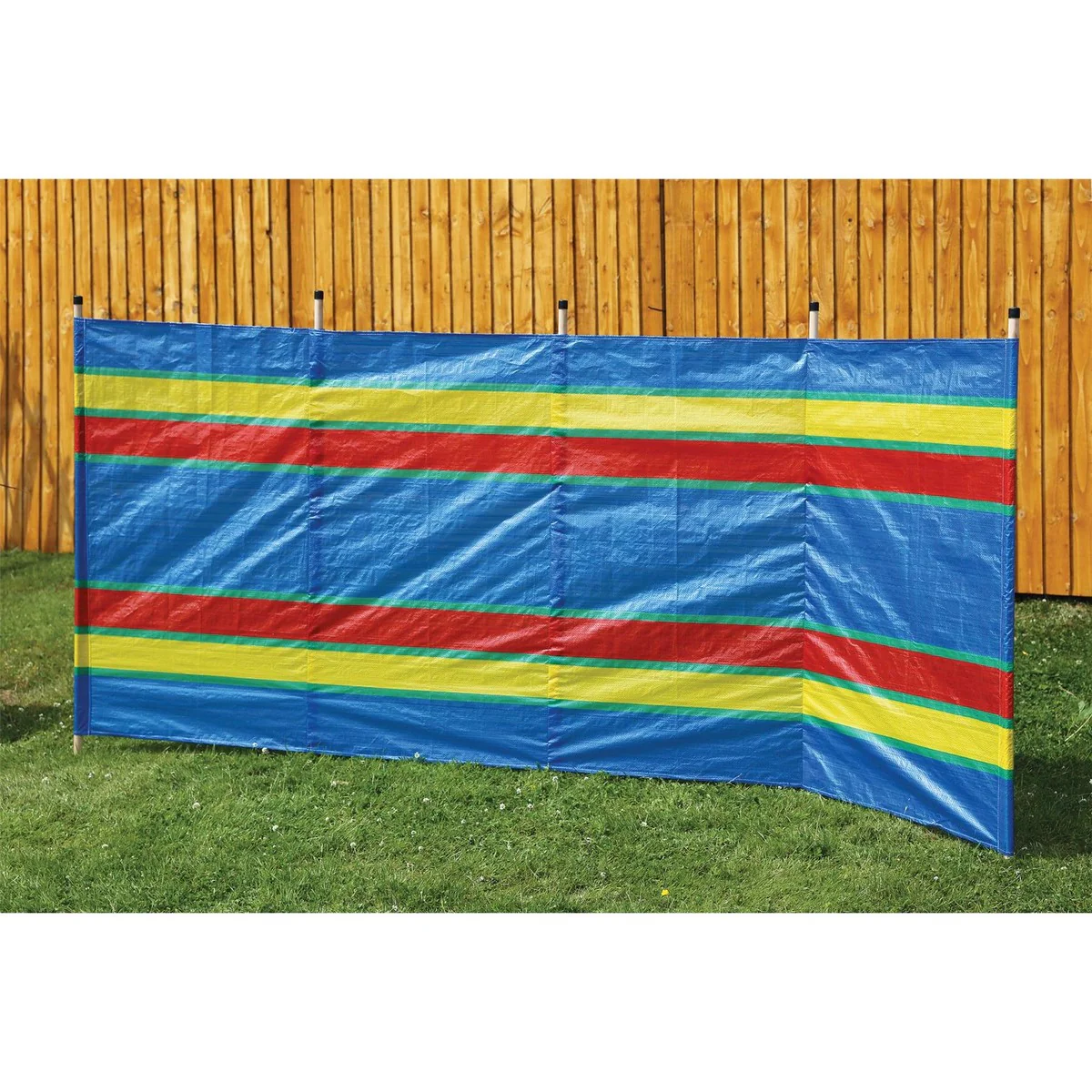 5 Pole Multicoloured Polythene Windbreak 1442