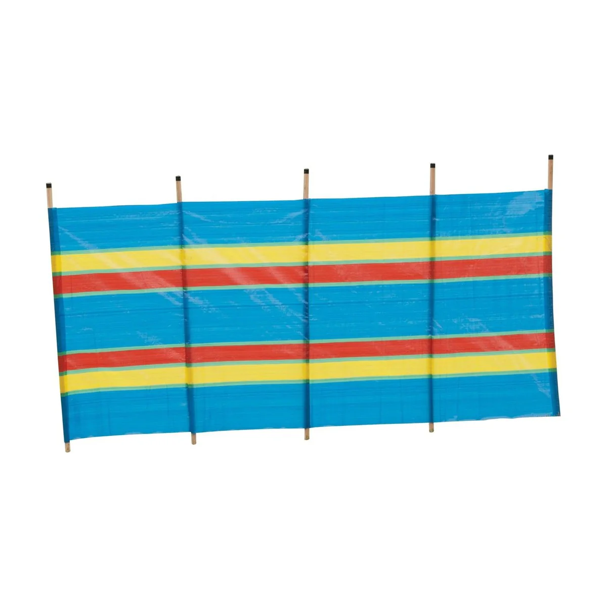 5 Pole Multicoloured Polythene Windbreak 1442 - Image 4