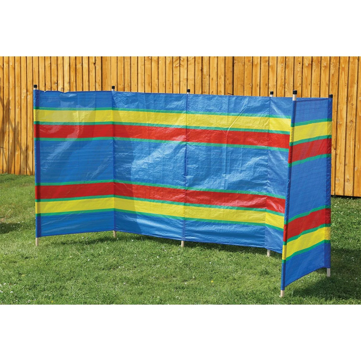 6 Pole Multicoloured Polythene Windbreak 1445