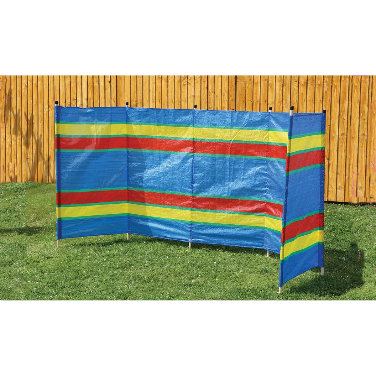 6 Pole Multicoloured Polythene Windbreak 1445 - Image 2