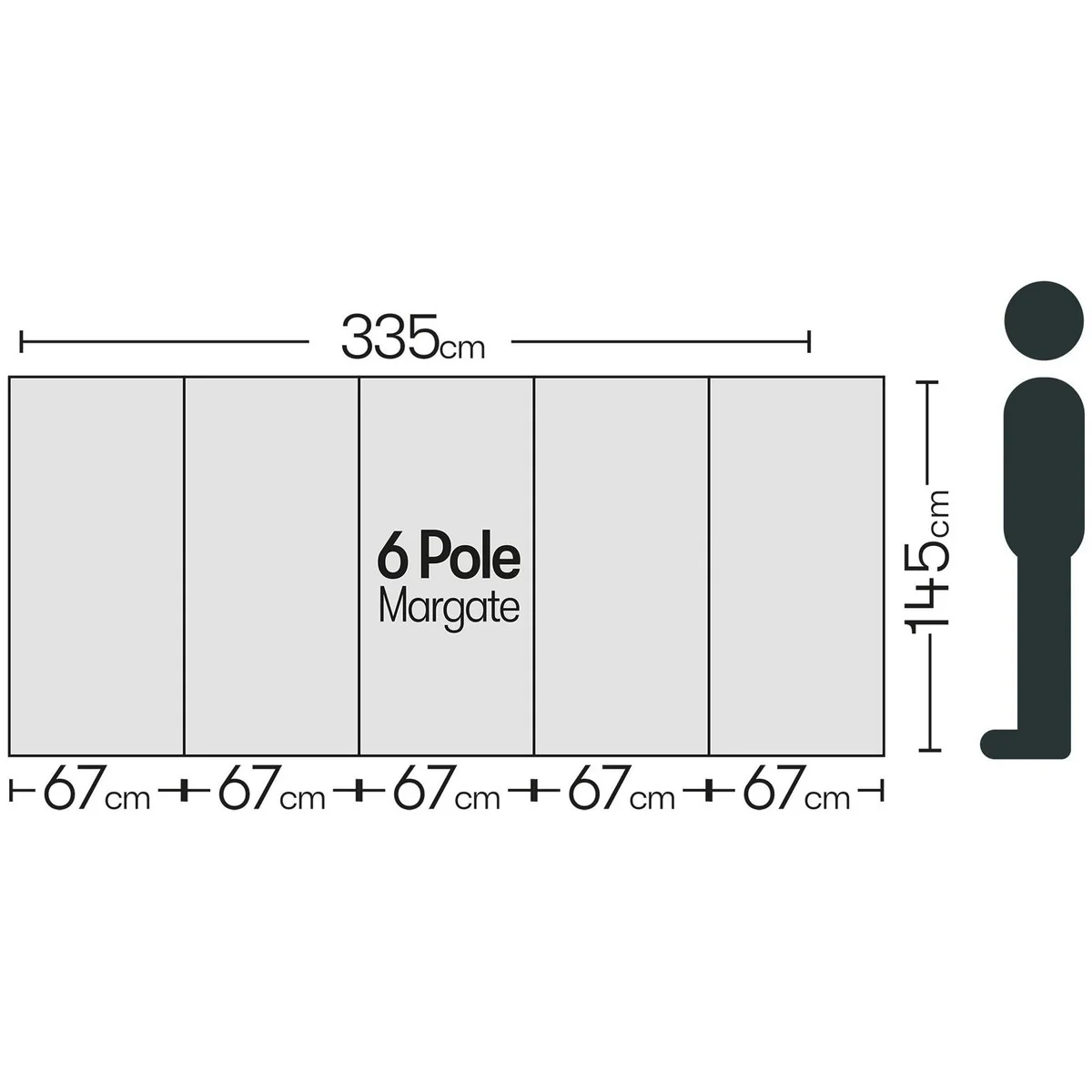 6 Pole Multicoloured Polythene Windbreak 1445 - Image 3