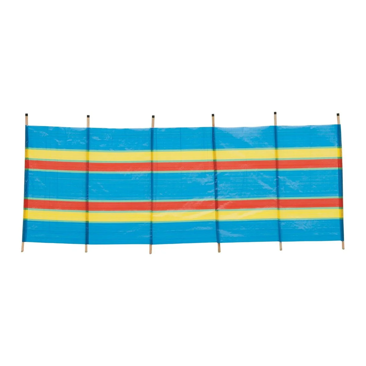 6 Pole Multicoloured Polythene Windbreak 1445 - Image 6