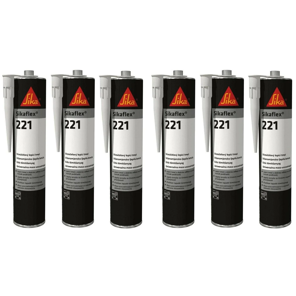 6 x Sikaflex 221 Strong Adhesive Sealant White Caravan Motorhome Boat