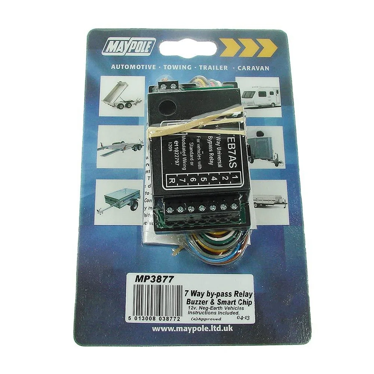 7 Way Towing Bypass Relay With Buzzer, 24V to 12V - 15A - Maypole Tow MP3879B - Image 4