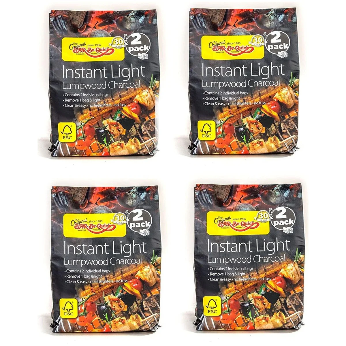8 Pack Bar-Be-Quick Instant Lighting Lumpwood Charcoal 3Kg - 8 X 1.5Kg Bags - Image 3