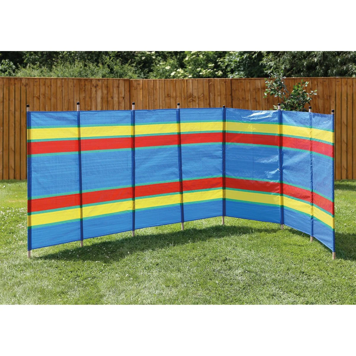 8 Pole Multicoloured Polythene Windbreak 1446