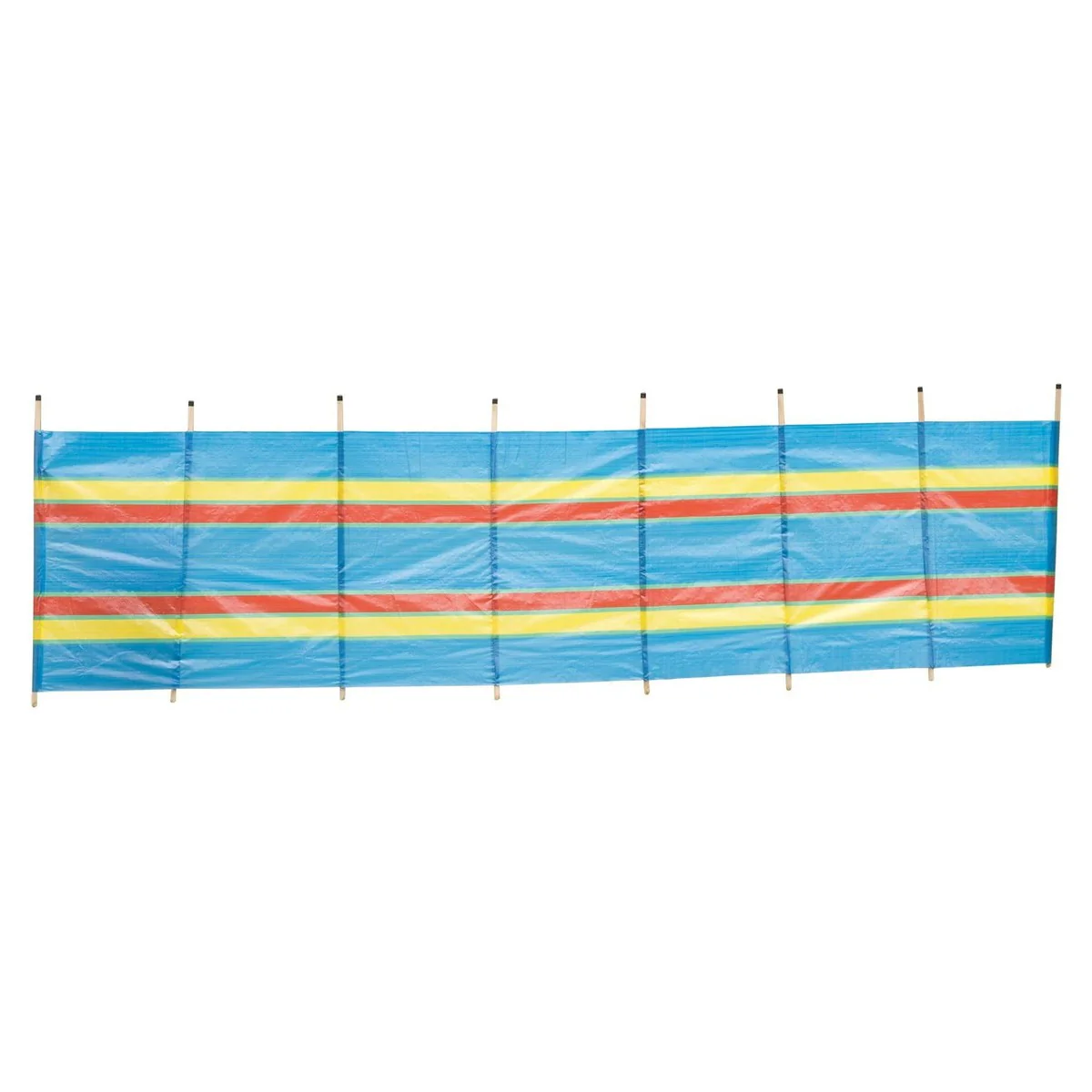 8 Pole Multicoloured Polythene Windbreak 1446 - Image 4
