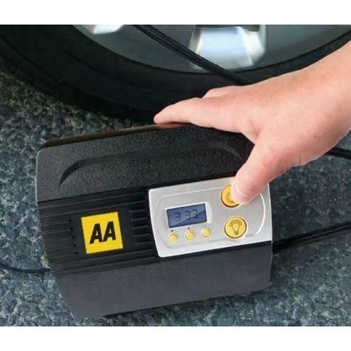 AA Official Car Essentials Digital Air Compressor 12V Tyre Inflator Adapters LED - Image 3
