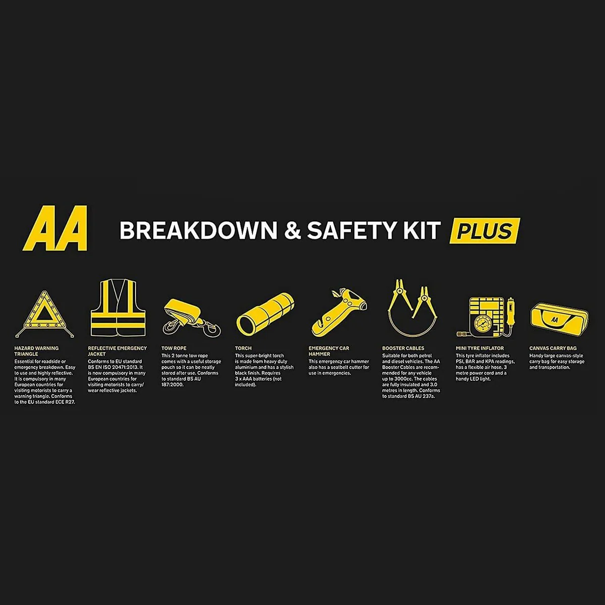 AA Emergency Breakdown & Safety Kit Plus Car Driving European Travel - Image 7