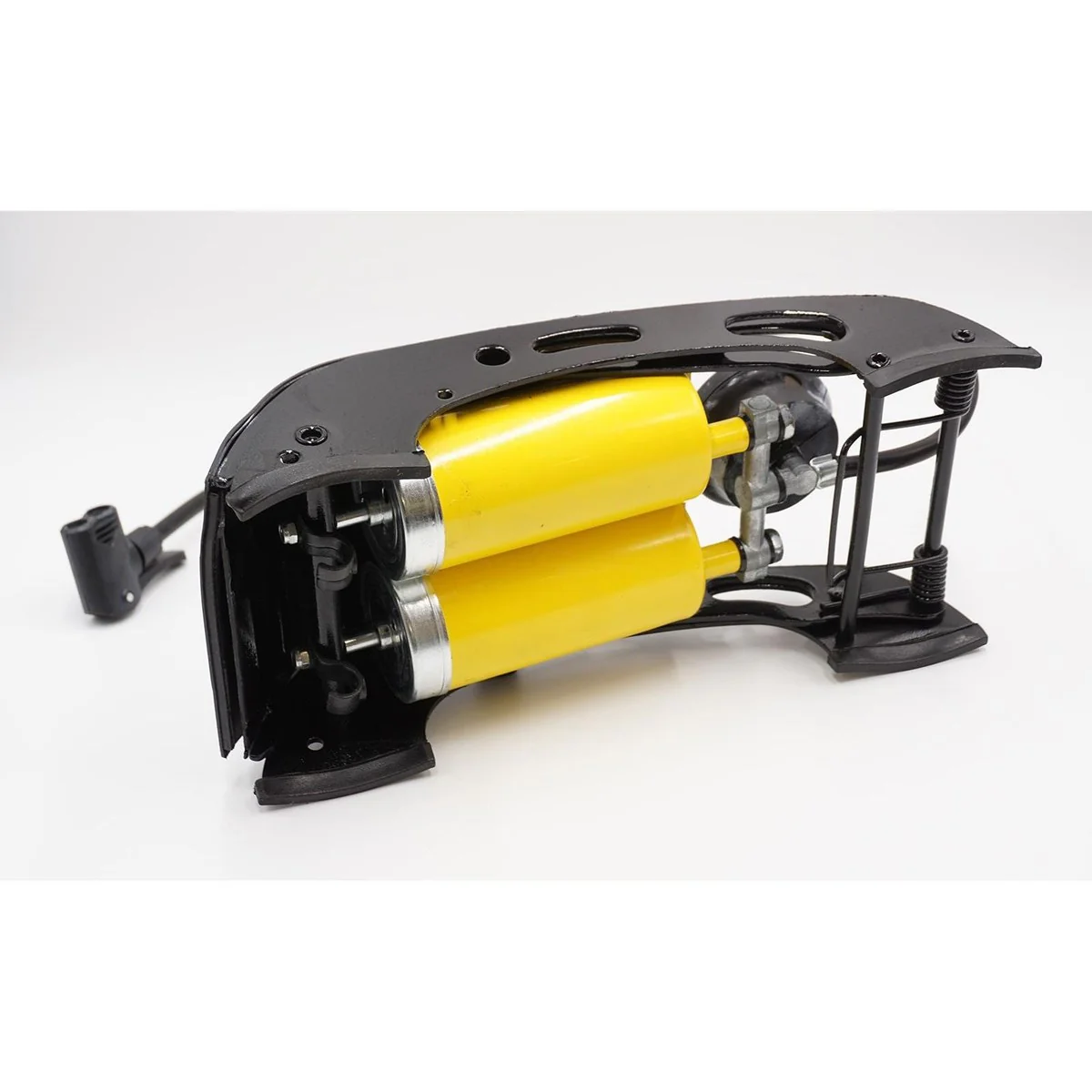 AA Double Barrel Cylinder Tyre Foot Pump Air Inflator Car Van Bicycle Bike - Image 4