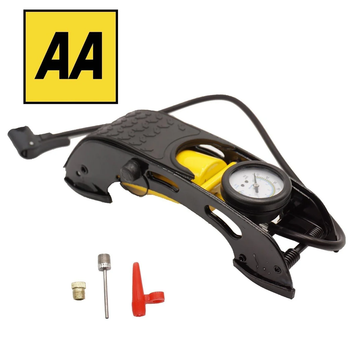 AA Single Barrel Cylinder Tyre Foot Pump Air Inflator Car Van Bicycle Bike