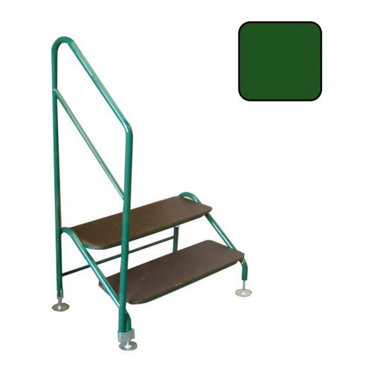 AG Free Standing 2 Tread Step (White/Green) for Caravan/Motorhome