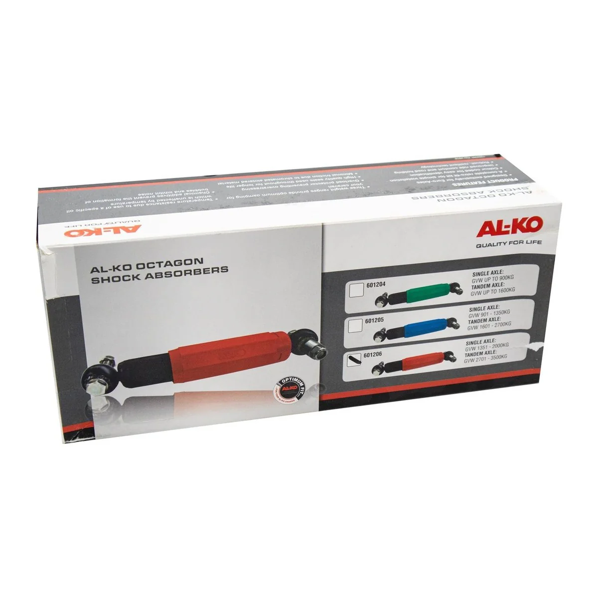 Al-Ko Octagon Shock Absorbers Red Single Axle 1800Kg Tandem 3500 Kg 601206 - Image 5