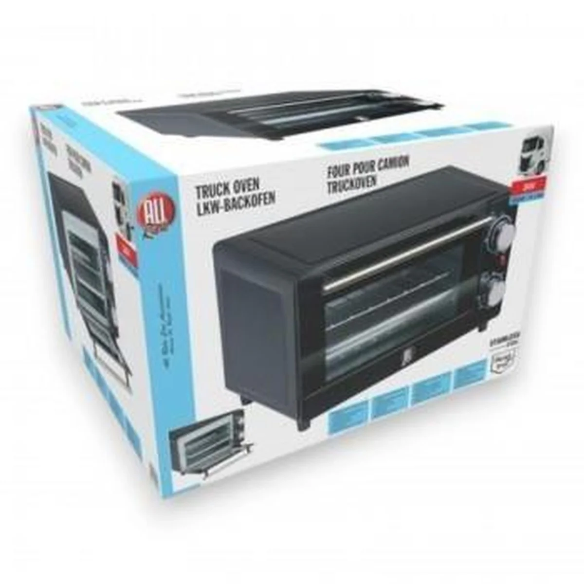All Ride 24V Mini Electric Oven – 9L | 300W | With Tray, Grill & Timer | Stainless Steel - Image 5