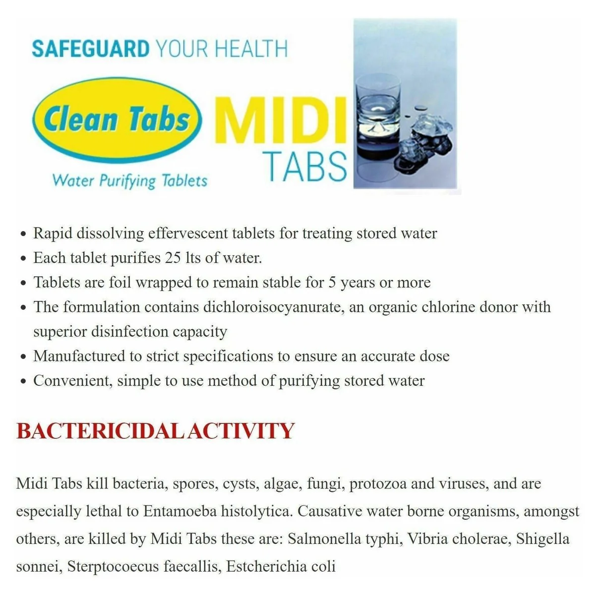 Aqua Midi Tabs Water Purification Sterilising Drinking Water 64 tablets Aquatabs - Image 3