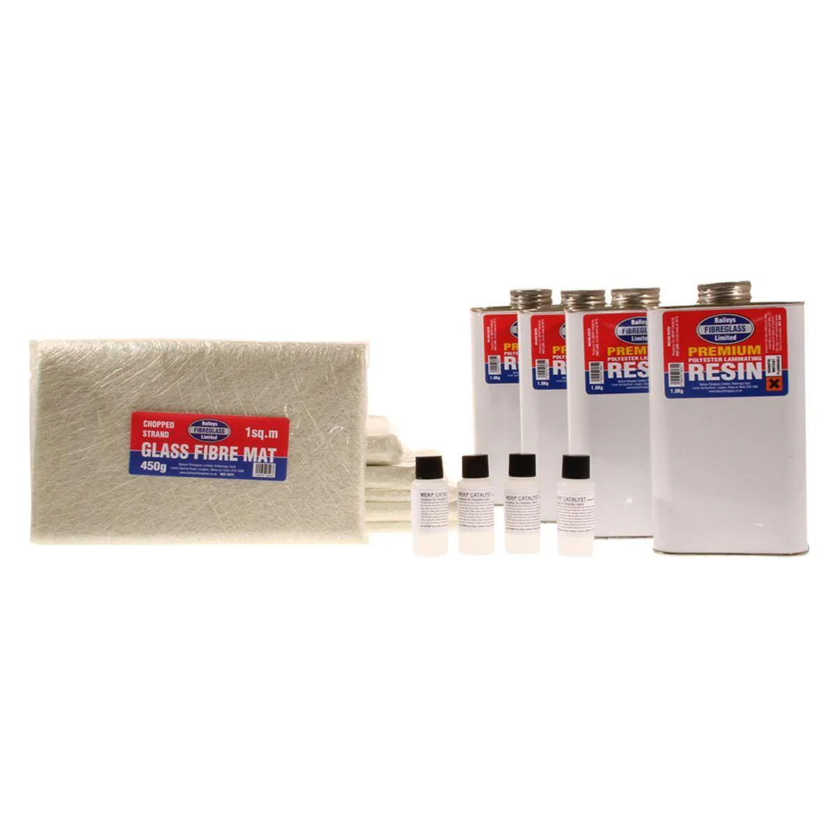Baileys Fibreglass Premium Repair Kit 4Sq Metre with Tools for Professional Res