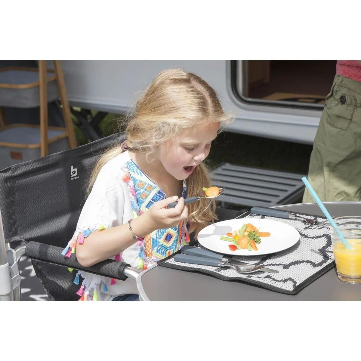 Bo-Camp Child's Chair Foldable Aluminium Anthracite - Image 2