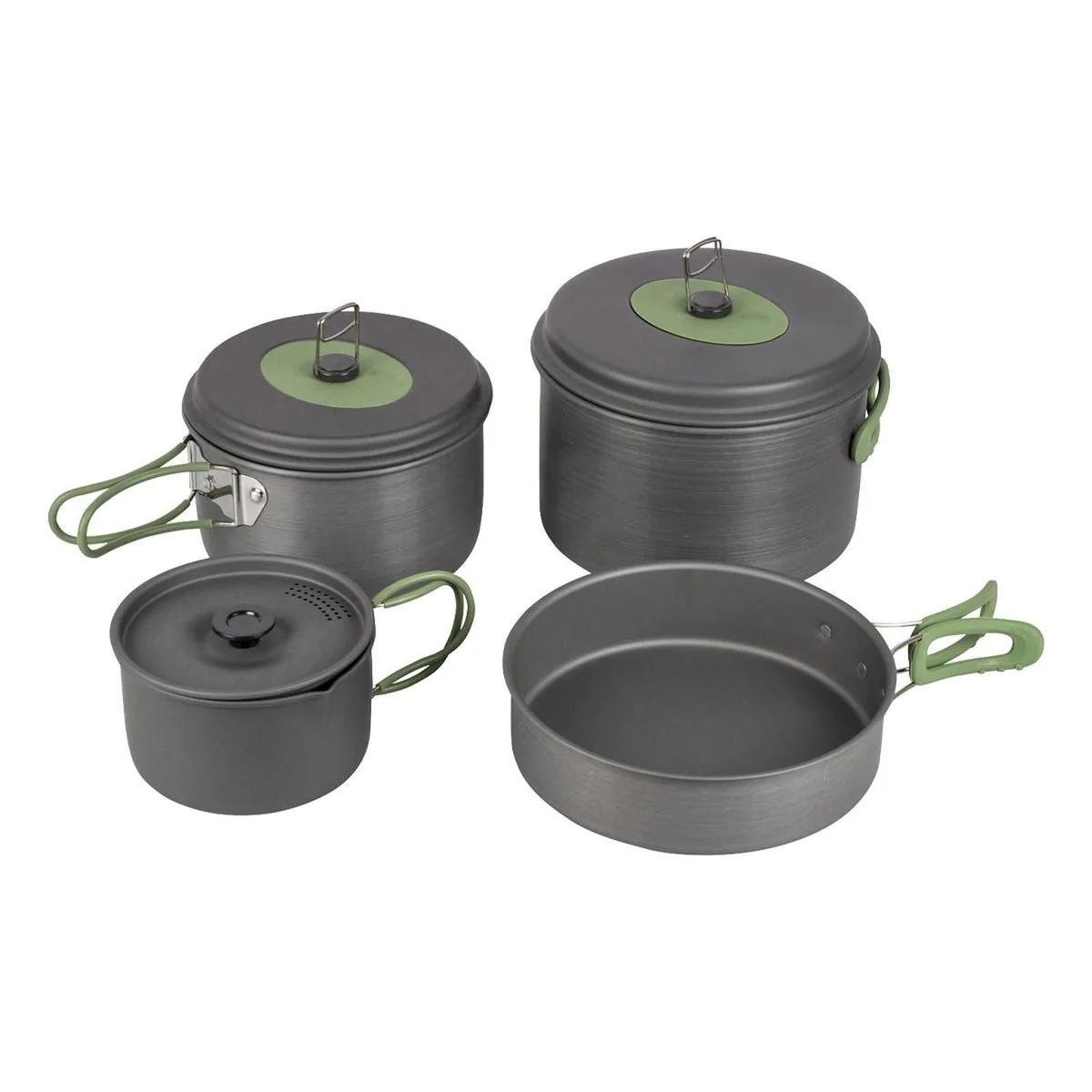 Bo-Camp Cookware Set Explorer xl 4 Pieceshard Anodized Aluminium
