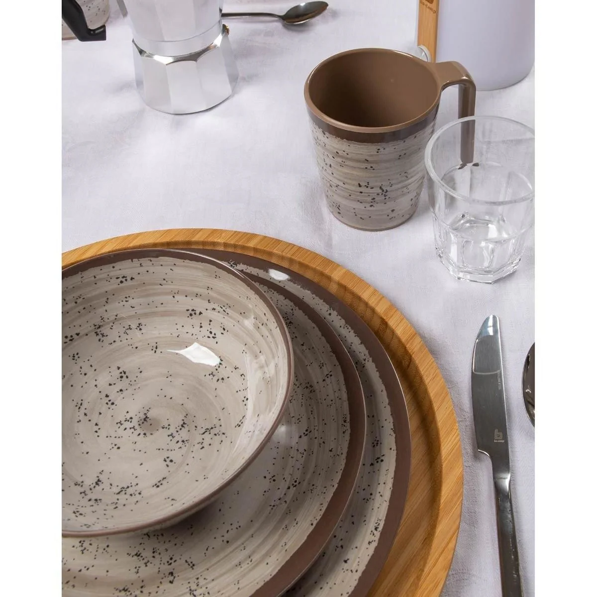 Bo-Camp Cup Halo Melamine 4 Pieces Beige - Image 2