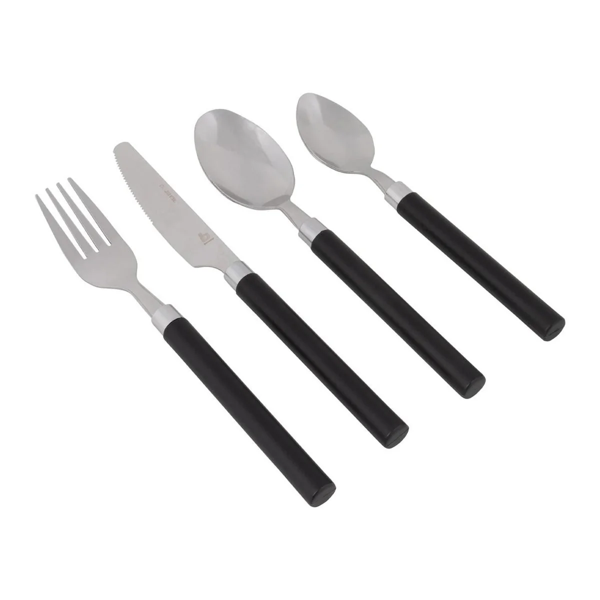 Bo-Camp Cutlery Set with Basket 24 Pieces 6 Persons Black - Image 2