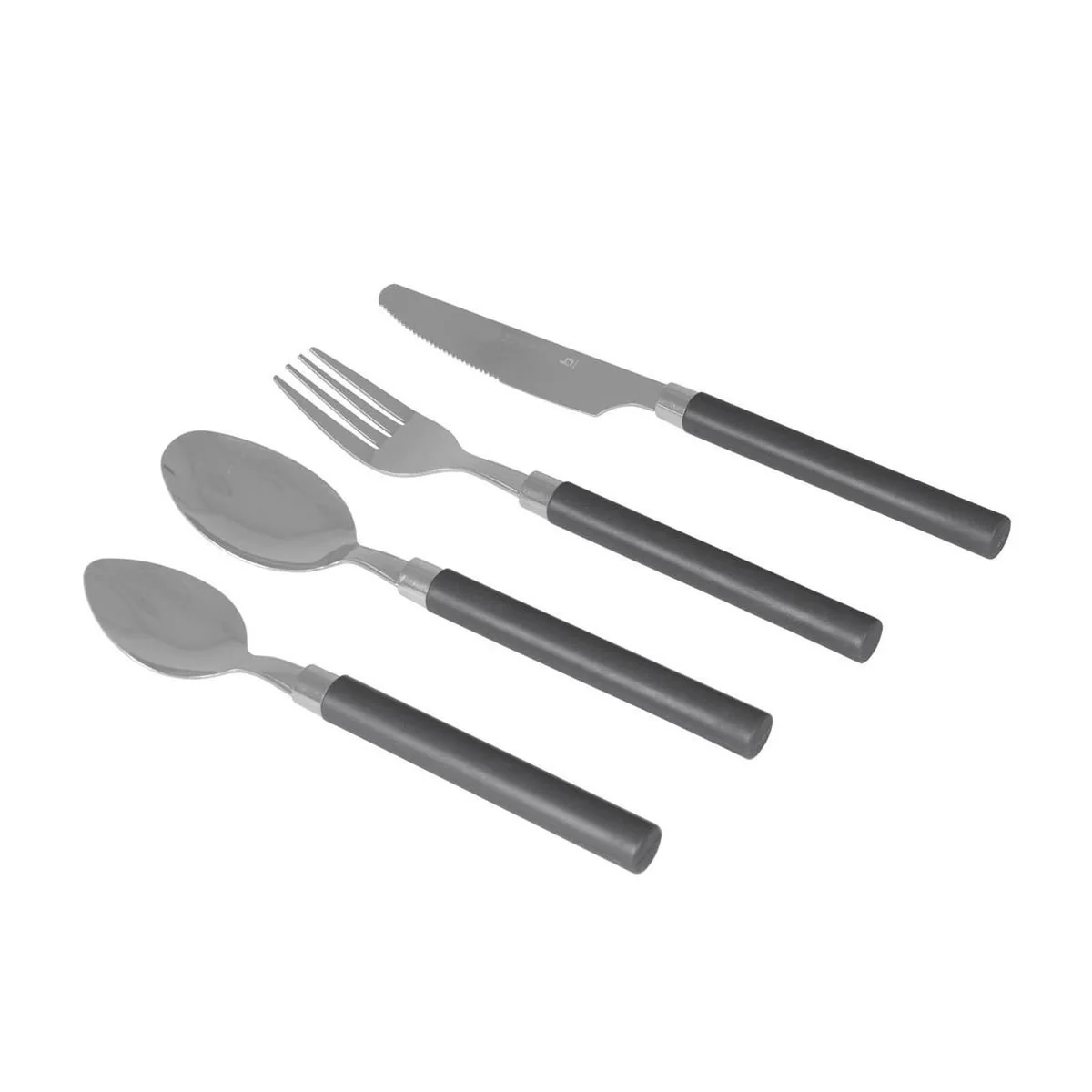 Bo-Camp Cutlery Set with Basket 24 Pieces 6 Persons Grey - Image 3