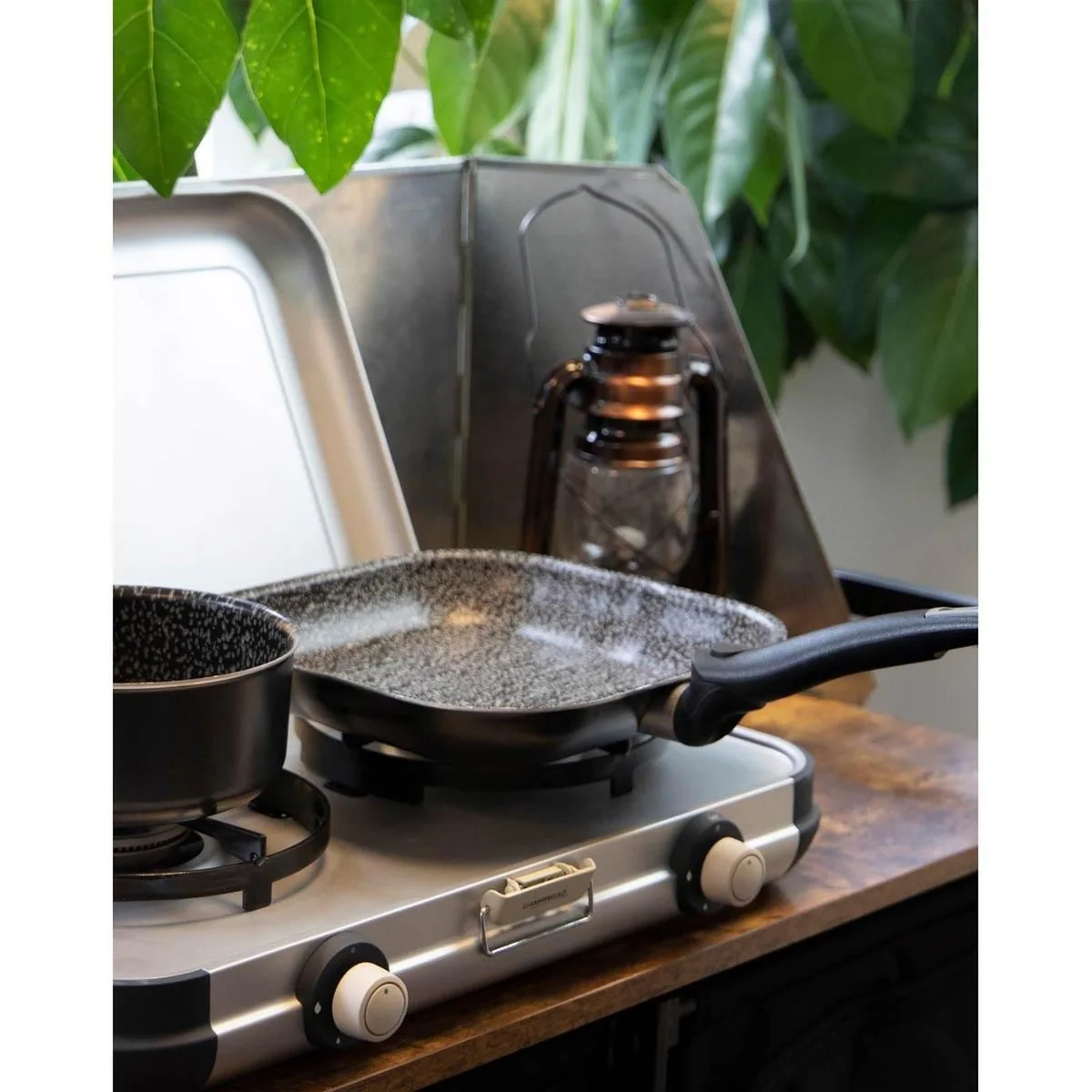 Bo-Camp Grill Pan Sprint Removable Handle Blk/White 26 x 26cm - Image 2