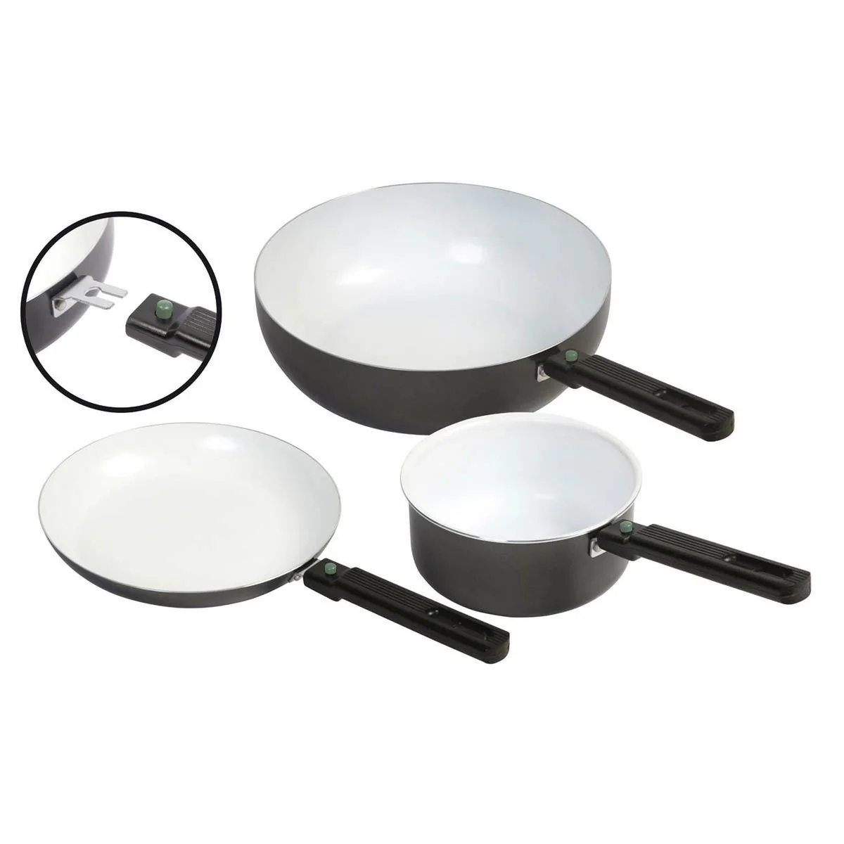 Bo-Camp Grill Pan Sprint Removable Handle Blk/White 26 x 26cm - Image 3