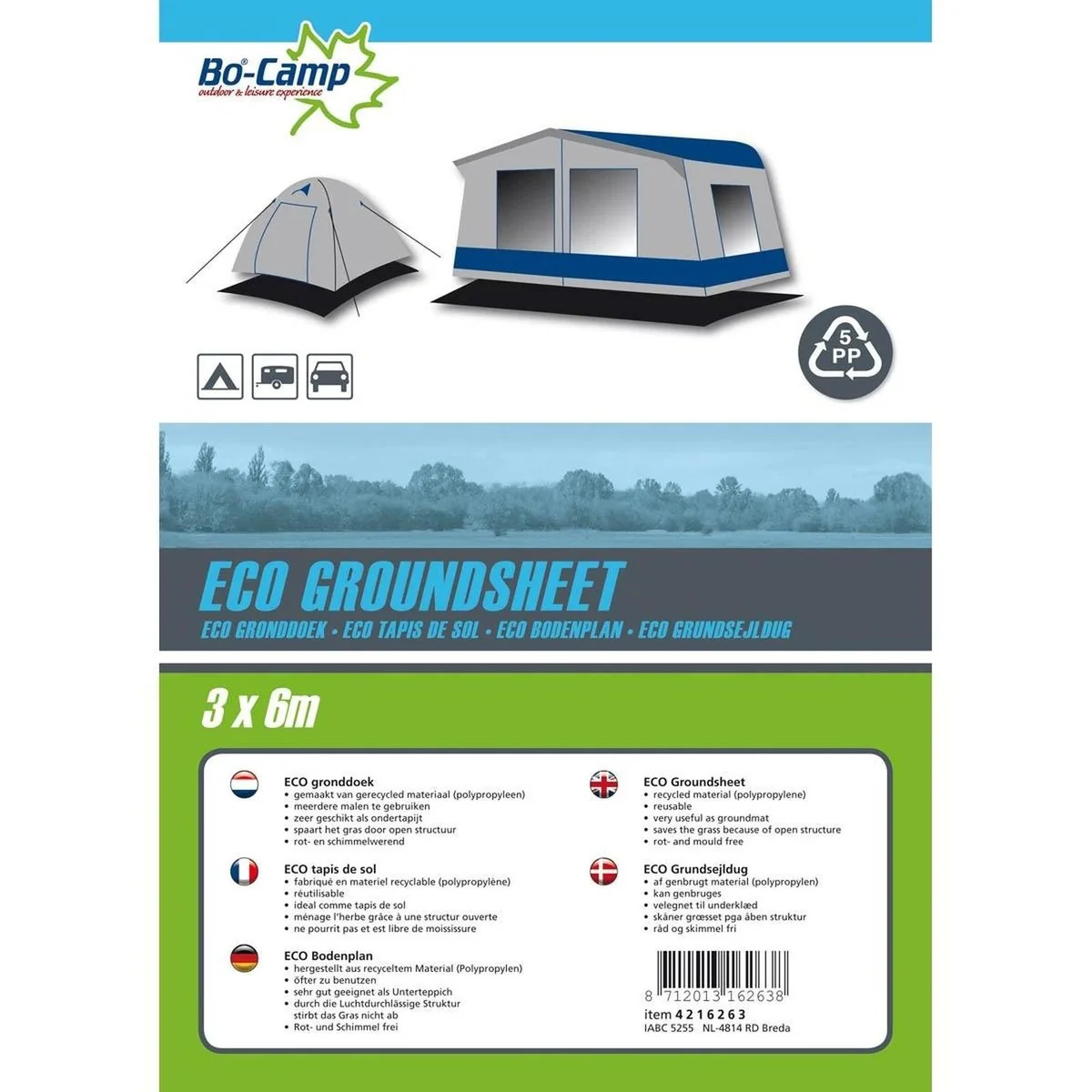 Bo-Camp Ground Cloth Eco Black 6x3 Metres - Image 2