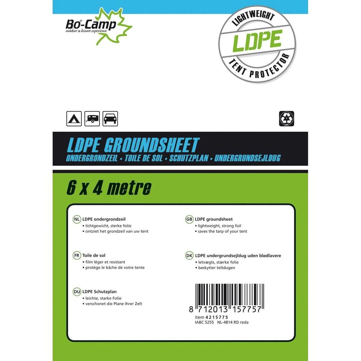 Bo-Camp Groundsheet Tarpaulin Transparent 6x4 Metres - Image 2