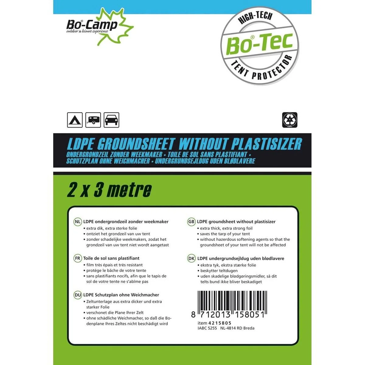 Bo-Camp Groundsheet without Plasticizer Transparent 3x2 Metres - Image 2