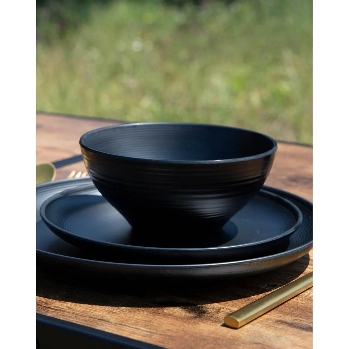 Bo-Camp Industrial Collection Tableware Orville 16 Pieces Black - Image 2