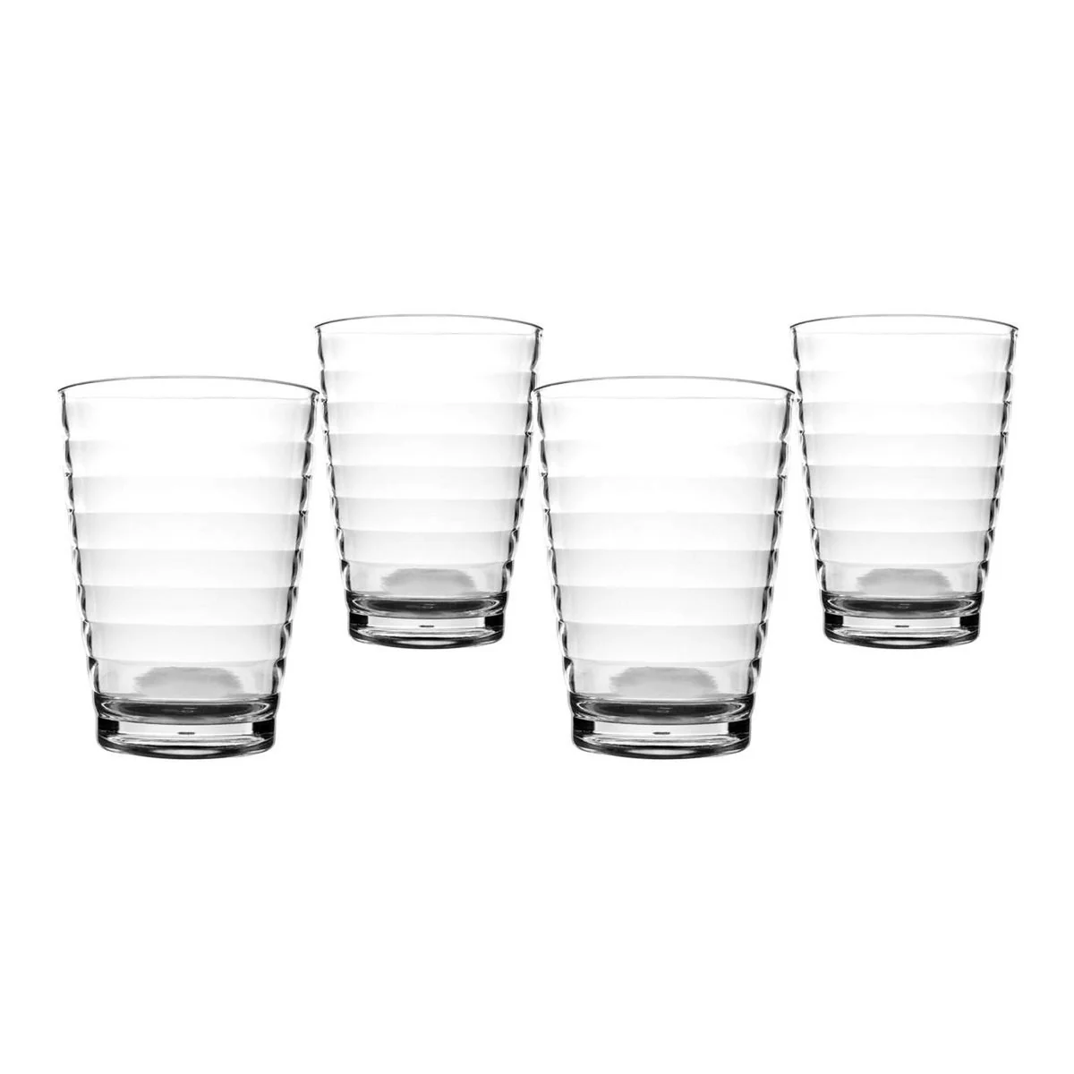 Bo-Camp Lemonade Glass Polycarbonate Ribbed 350 ml 4 Pieces - Image 3