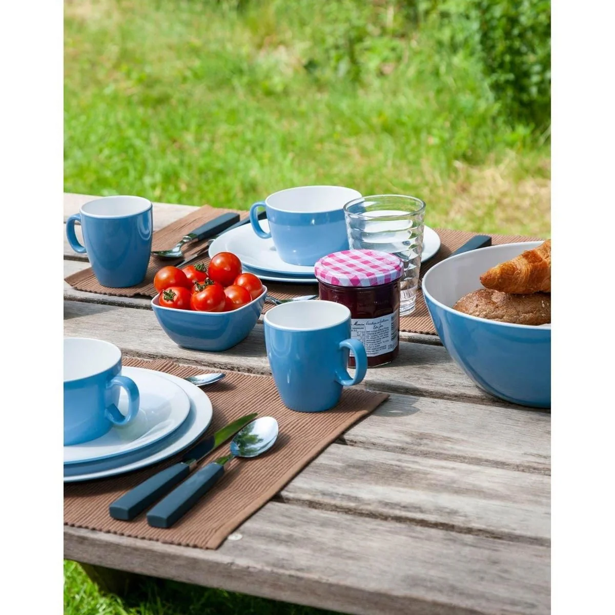 Bo-Camp Mug Two Tone Melamine 4 Pieces Blue - Image 2