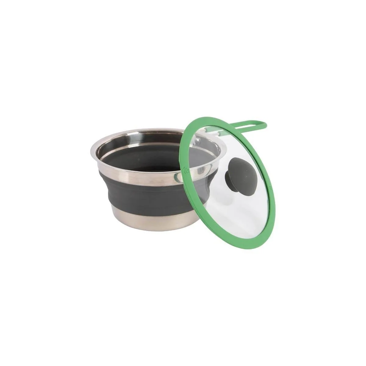 Bo-Camp Steel Pan with Lid Foldable Silicon 1.3 Litre - Image 7