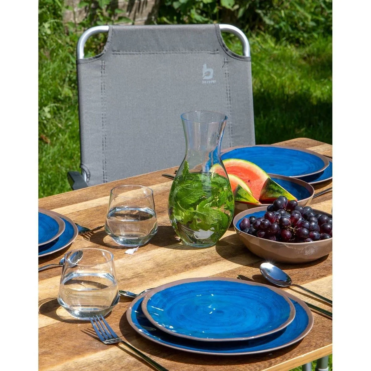 Bo-Camp Tableware Halo Melamine 12 Pieces Blue - Image 2
