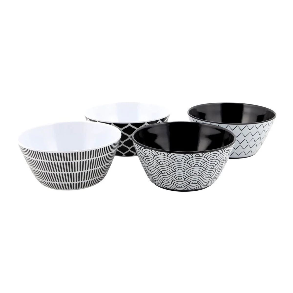 Bo-Camp Tableware Mix & Match Melamine 16 Pieces Black/White - Image 7
