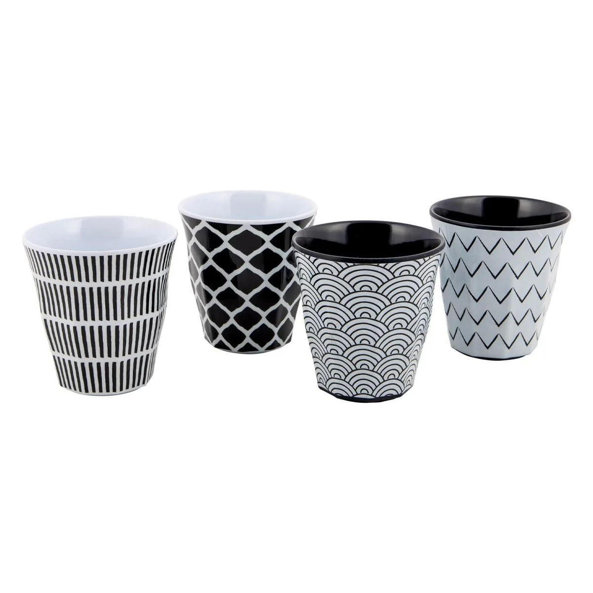 Bo-Camp Tableware Mix & Match Melamine 16 Pieces Black/White - Image 8