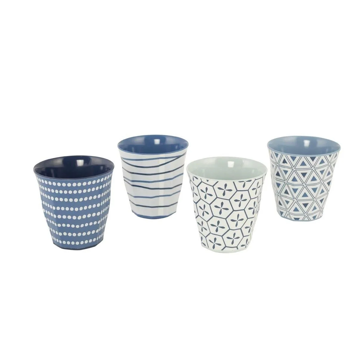 Bo-Camp Tableware Mix & Match Melamine 16 Pieces Blue/White - Image 4